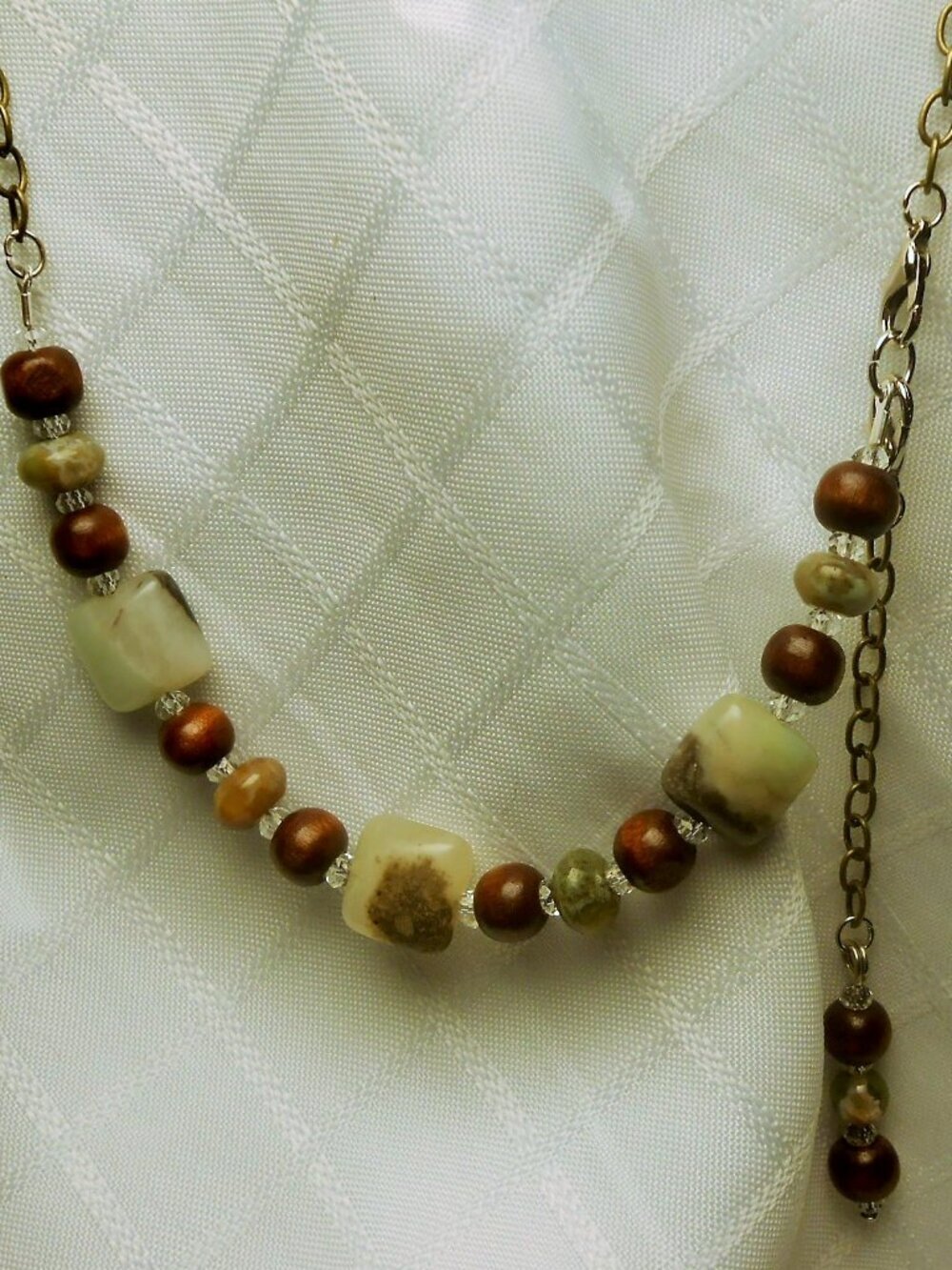 No12  Handmade jewelry set with polished stones: necklace, bracelet, earrings
